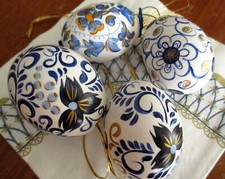 4 x russische Ostereier Eier zu Ostern Hühnereier passend zu Lomonosov Muster