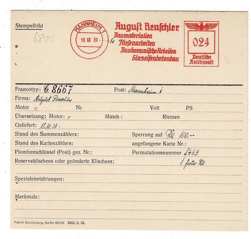 Mannheim 1939 renschler bau - mannheim,