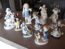 9 STK.  ALTE  FIGUREN - SAMMLUNG  PORZELLAN  versch. MARKEN AB 1940/50 JAHREN