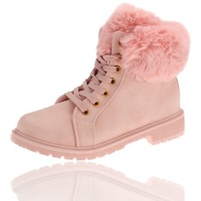 Damen Winterstiefel Stiefeletten Boots Warm Gefüttert Mädchenstiefel Rosa 67338