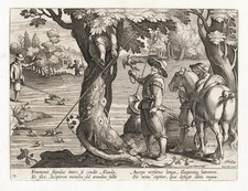falconry Falkenjagd Beizjagd hunting Stradanus Venationes Ferarum engraving 1578