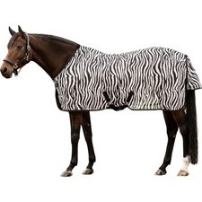 Waldhausen 145 cm Schwarz/Weiß Fliegendecke Zebra mit Kreuzgurten Fliegenschutz