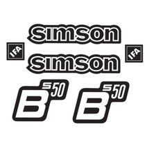Simson  S50B  IFA  Aufkleber Set   Premium Retro DDR  IFA Schwarz Weiss Alt