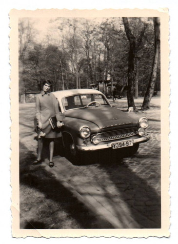 Vintage foto frau wartburg - vintage,