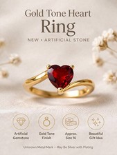 Ring Herz Rot Goldfarben Gr