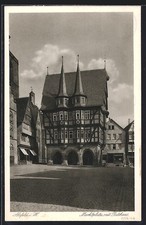 Alsfeld in Hessen, Marktplatz und Rathaus, Ansichtskarte 