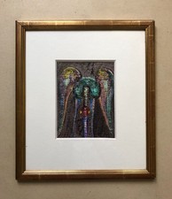 Tukan, gerahmte Gouache