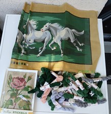 2 Gobelin Stickbilder / Pferde