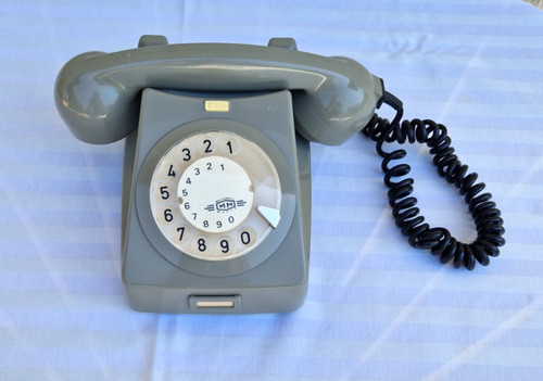 Wählscheiben telefon grau - telefon,