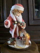 DOLFI Made In ItalyHolzfigur Spieluhr Holzschnitzerei Spieldose Weihnachtsmann 