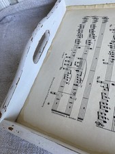 Altes Serviertablett SKANDI Shabby Chic NOTEN Vintage HOLZ weiß Antik