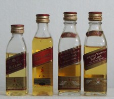 JOHNNIE WALKER Red Label 4 x  Old Scotch Whisky 5cl Mini Miniatur