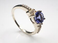 GOLDJUNGE69 * TANSANIT RUND 5,5mm ZIERLICHER  EDELSTEIN RING (17)  925er SILBER