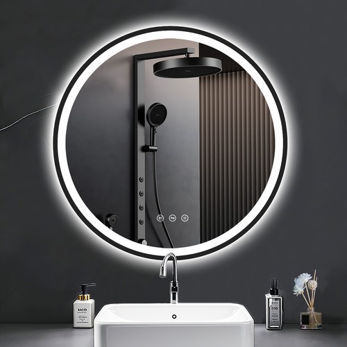 Rund badspiegel mit led - mit,
