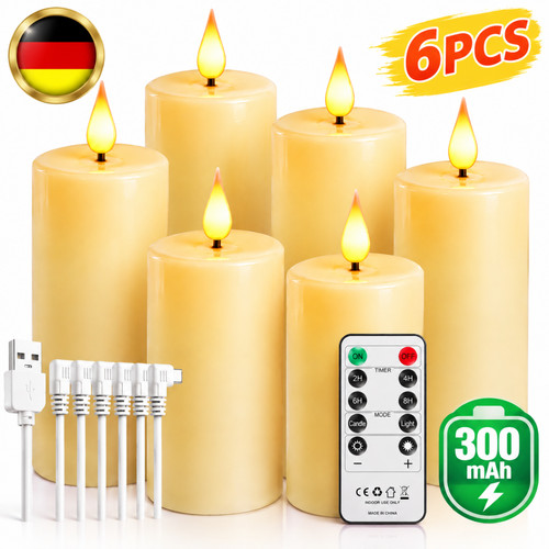 6stück led stabkerzen - 6stück,