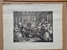 William Hogarth früher Stich A Harlot's Progress Teller 6 Büttenpapier