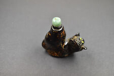antikes Snuffbottle in Form einer chinesischen Katze wohl Horn und Jade. China