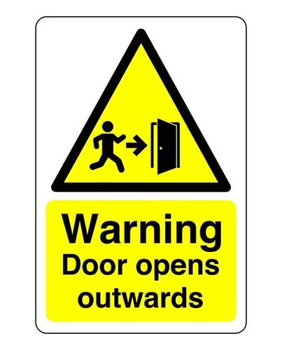 Warning door opens outwards