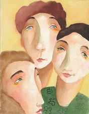 Original Aquarell, Drei
