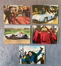 Heinerle 5x Sammelbilder Motorsport Fangio Moss Behra Ubbiali - ungeklebt