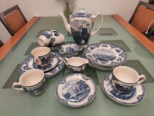 Kaffeeservice Johnson Bros England Old Britain Castles blau top Zustand 21-Tlg.