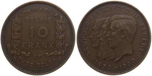 Belgium 10 francs - -,