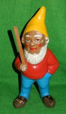 Gartenzwerg Zwerg Ton Handbemalung Angler DDR um 1950-70 ca. 27 cm