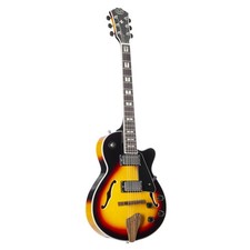 J&D SA Mini Halbakustik Gitarre Sunburst Hollow Body Riegelahorn Ahorn Hals