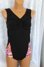 Schlankstütz Shapewear Badeanzug, UBF-PU - Rimini, Schwarz-Bunt - M 38 40 - SK 2