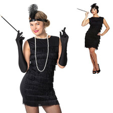 Schwarz quasten flapper kleid - quasten,