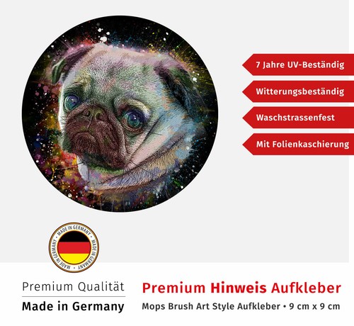 Mops aufkleber auto - mops, wohnmobil