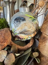 Glaskugel,Christbaumkugel,Kugel,Vogel,8cm,Weihnachtskugel,Tannenmeise,handbemalt