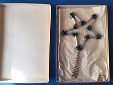 Alter Christbaumschmuck Gablonzer Stern Spitze mit Spiralfeder in OVP