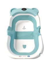 Klappbare Babywanne mit Badekissen Badewannensitz und eingebautem Thermometer.