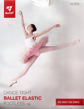 Rumpf Ballettstrumpfhose Footless 106 ohne Fuss Gr.12/14, Weiß