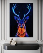 HIRSCH LEINWAND BILD POP ART