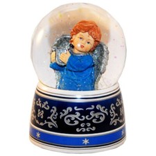 Schneekugel Engel blau mit
