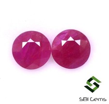 4.14 Karat Zertifiziert Natürliche Rubin Rund Schliff Paar 7 MM Mosambik Lose