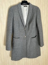 WINDSOR Damen Mantel Wolle/Baumwolle 42 hellgrau/meliert * Futter hell * Taschen