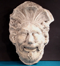 antike Wand Relief Maske Kopf