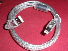 3x ENTSTÖRFILTER USB-KABEL HIGH-END mit  FERRIT MANTELSTROMFILTER 1,8m transpar