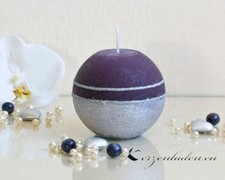 Kugelkerze Rustic lila silber