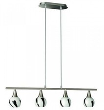 Pendelleuchte Glas Energiespar Spotpendel Dekorglas 4 Flammig