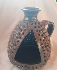 Großes Windlicht,aus Ton ,Farbe Braun,handgefertigt Weihnachten