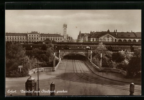Erfurt ansichtskarte bahnhof - erfurt,, ansichtskarte,