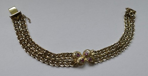 Armband reihig rote steine - rote,