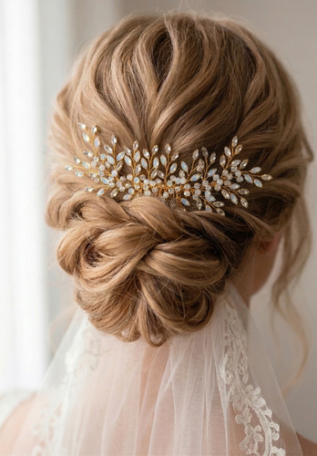 Edler braut haarkamm gold - braut,