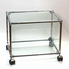 * USM Haller TV Glasregal Glasbeistelltisch Glastablar * Glas Vitrine * Rollen 