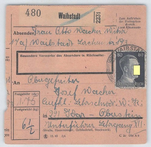 Deutsches reich paketkarte - deutsches,