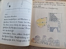alte Schulheft 30er Jahre Sütterlin mit vielen Skizzen München & Bayern Heimat
